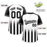 Custom Raglan Sleeves Gradient Thick Stripe Authentic Baseball Jersey Big Size