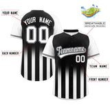 Custom Raglan Sleeves Gradient Thick Stripe Authentic Baseball Jersey Big Size