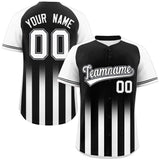 Custom Raglan Sleeves Gradient Thick Stripe Authentic Baseball Jersey Big Size