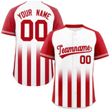 Custom Raglan Sleeves Gradient Thick Stripe Authentic Baseball Jersey for Men