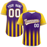 Custom Raglan Sleeves Gradient Thick Stripe Authentic Baseball Jersey for Men/Women