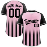 Custom Raglan Sleeves Gradient Thick Stripe Authentic Baseball Jersey for Men/Women