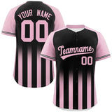 Custom Raglan Sleeves Gradient Thick Stripe Authentic Baseball Jersey for Men/Women