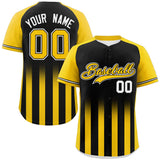 Custom Big Size Raglan Sleeves Gradient Thick Stripe Authentic Baseball Jersey