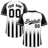 Custom Big Size Raglan Sleeves Gradient Thick Stripe Authentic Baseball Jersey