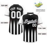 Custom Big Size Raglan Sleeves Gradient Thick Stripe Authentic Baseball Jersey