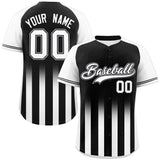 Custom Big Size Raglan Sleeves Gradient Thick Stripe Authentic Baseball Jersey