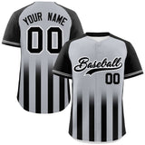 Custom Big Size Raglan Sleeves Gradient Thick Stripe Authentic Baseball Jersey