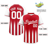 Custom for Men Raglan Sleeves Gradient Thick Stripe Authentic Baseball Jersey