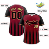 Custom for Men Raglan Sleeves Gradient Thick Stripe Authentic Baseball Jersey