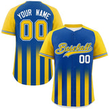 Custom for Men Raglan Sleeves Gradient Thick Stripe Authentic Baseball Jersey