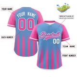 Custom for Adults Raglan Sleeves Gradient Thick Stripe Authentic Baseball Jersey