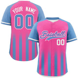 Custom for Adults Raglan Sleeves Gradient Thick Stripe Authentic Baseball Jersey