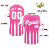 Custom for Adults Raglan Sleeves Gradient Thick Stripe Authentic Baseball Jersey