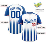 Custom for Adults Raglan Sleeves Gradient Thick Stripe Authentic Baseball Jersey