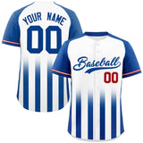 Custom for Adults Raglan Sleeves Gradient Thick Stripe Authentic Baseball Jersey