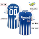 Custom for Adults Raglan Sleeves Gradient Thick Stripe Authentic Baseball Jersey