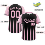 Custom for Men/Women Raglan Sleeves Gradient Thick Stripe Authentic Baseball Jersey