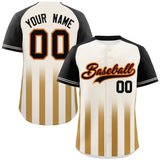 Custom Classic Style Raglan Sleeves Gradient Thick Stripe Authentic Baseball Jersey