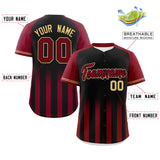 Custom Raglan Sleeves Gradient Thick Stripe for Men Authentic Baseball Jersey