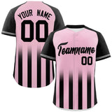 Custom Raglan Sleeves Gradient Thick Stripe for Men/Women Authentic Baseball Jersey