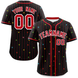 Custom Logo for Men Stripe Fashion Personalized Star Pattern Authentic Baseball Jersey