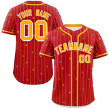 Custom Stripe Fashion Personalized Logo Star Pattern Authentic Baseball Jersey