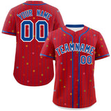 Custom Stripe Fashion Personalized Your Style Star Pattern Authentic Baseball Jersey