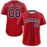 Custom Stripe Fashion Personalized Classic Style Star Pattern Authentic Baseball Jersey