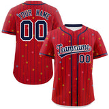 Custom Name Stripe Fashion Personalized Star Pattern Authentic Baseball Jersey