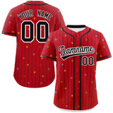 Custom Big Size Stripe Fashion Personalized Star Pattern Authentic Baseball Jersey