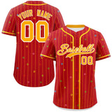 Custom Stripe Fashion Personalized Name Star Pattern Authentic Baseball Jersey