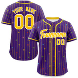 Custom Stripe Fashion Personalized for Adults Star Pattern Authentic Baseball Jersey