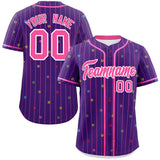 Custom Stripe Fashion Big Size Personalized Star Pattern Authentic Baseball Jersey