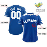 Custom Gradient Side Personalized Big Size Star Pattern Authentic Baseball Jersey