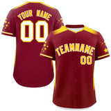 Custom Gradient Side Personalized Classic Style Star Pattern Authentic Baseball Jersey