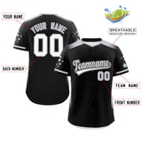 Custom Gradient Side Personalized Star Pattern Authentic Baseball Jersey Big Size