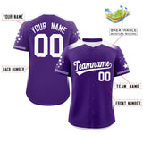 Custom Gradient Side Personalized Star Pattern Authentic Baseball Jersey Big Size