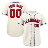 Custom Thorns Ribbed Classic Style Baseball Jersey Personalized Team Name Number Logo Button Down Shirt