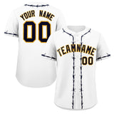 Custom Thorns Ribbed Classic Style Baseball Jersey Personalized Team Name Number Logo Team Shirt
