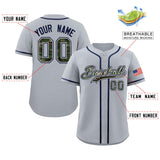 Custom Baseball Jersey Personalized Camo Font Print Team Name/Numbers Button Down Shirts Sports Uniform