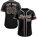 Custom Baseball Jersey Personalized Camo Font Print Team Name/Numbers Button Down Shirts Colorful