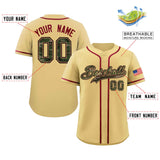 Custom Baseball Jersey Personalized Camo Font Print Team Name/Numbers Button Down Shirts Plus Size Clothing