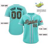 Custom Baseball Jersey Personalized Camo Font Print Team Name/Numbers Button Down Shirts Unisex Tops