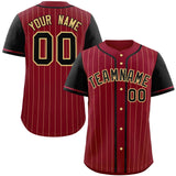 Custom Stripe Fashion Raglan Sleeves Baseball Jersey Design Name Number Logo Mesh Jersey