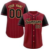 Custom Raglan Sleeves Stripe Casual Baseball Jersey Design Name Number Logo Mesh Baseball Shirt