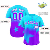 Custom Gradient Star Graffiti Pattern Printed/Stitched Outdoor Softball Training Baseball Jersey