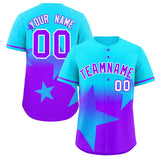 Custom Gradient Star Graffiti Pattern Printed/Stitched Outdoor Softball Training Baseball Jersey