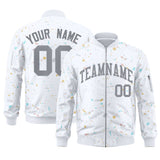 Custom Graffiti Pattern Jacket Zipper Casual Sweatshirt Letterman Bomber Coats Personalized Letter and Number