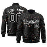 Custom Graffiti Pattern Jacket Zipper Blend Letterman Jackets Stitched Personalized Name Number Logo